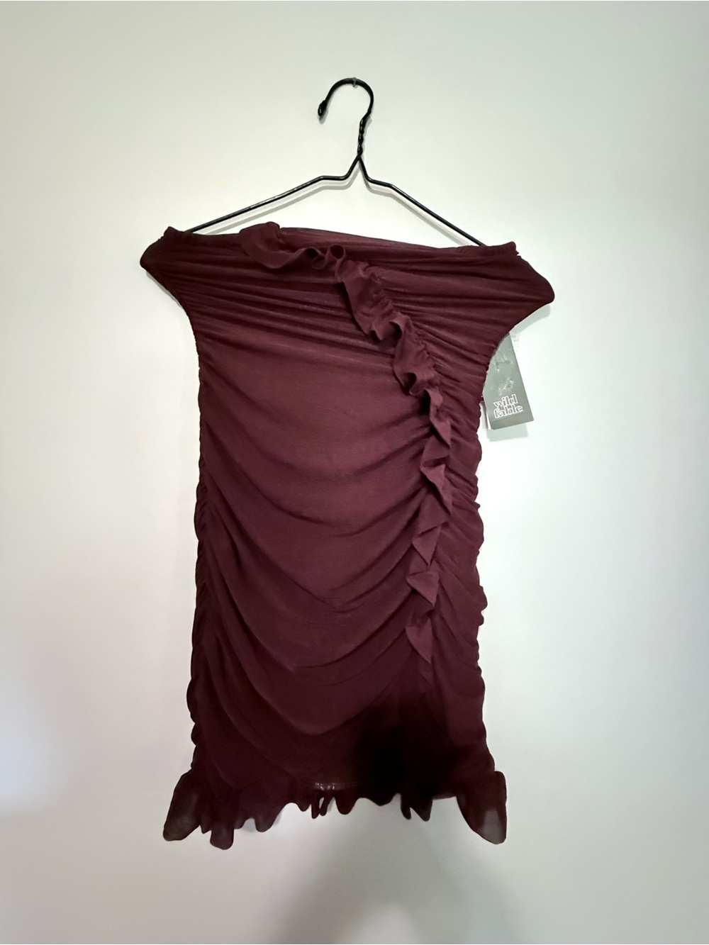 NWT wild fable Ruffled Bodycon Dress - Wine